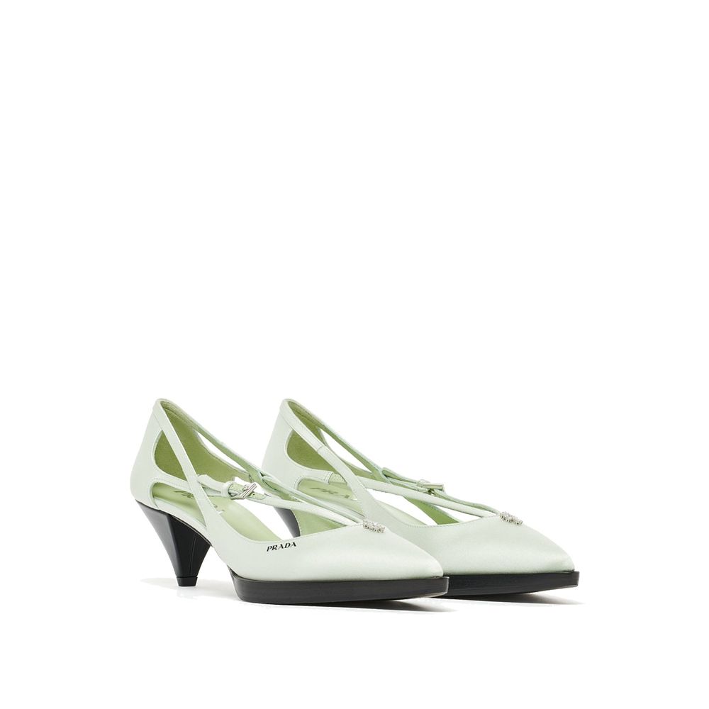 Prada Bicolor Silk High Heel Pumps