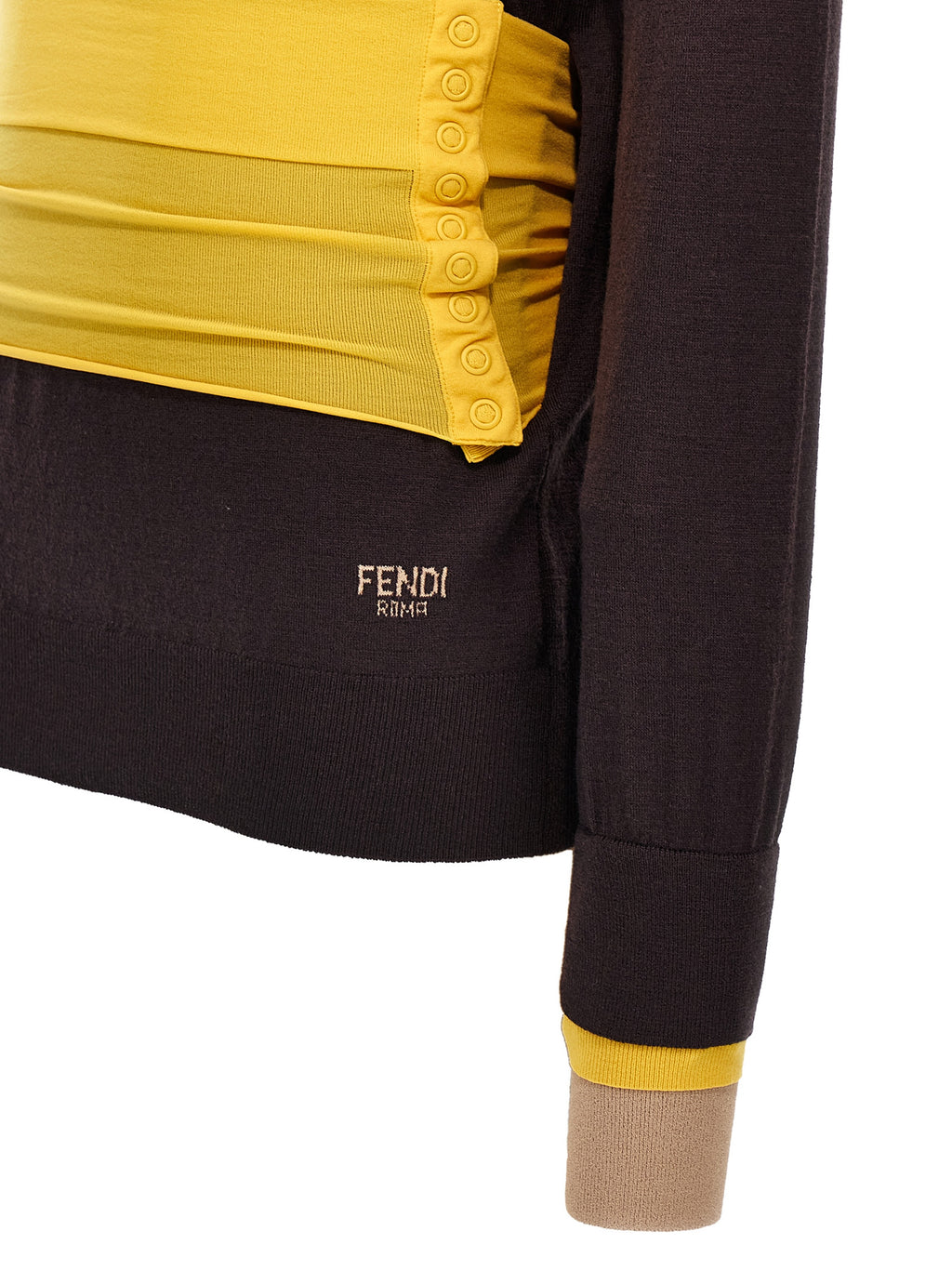 Fendi Purple Virgin Wool Cardigan