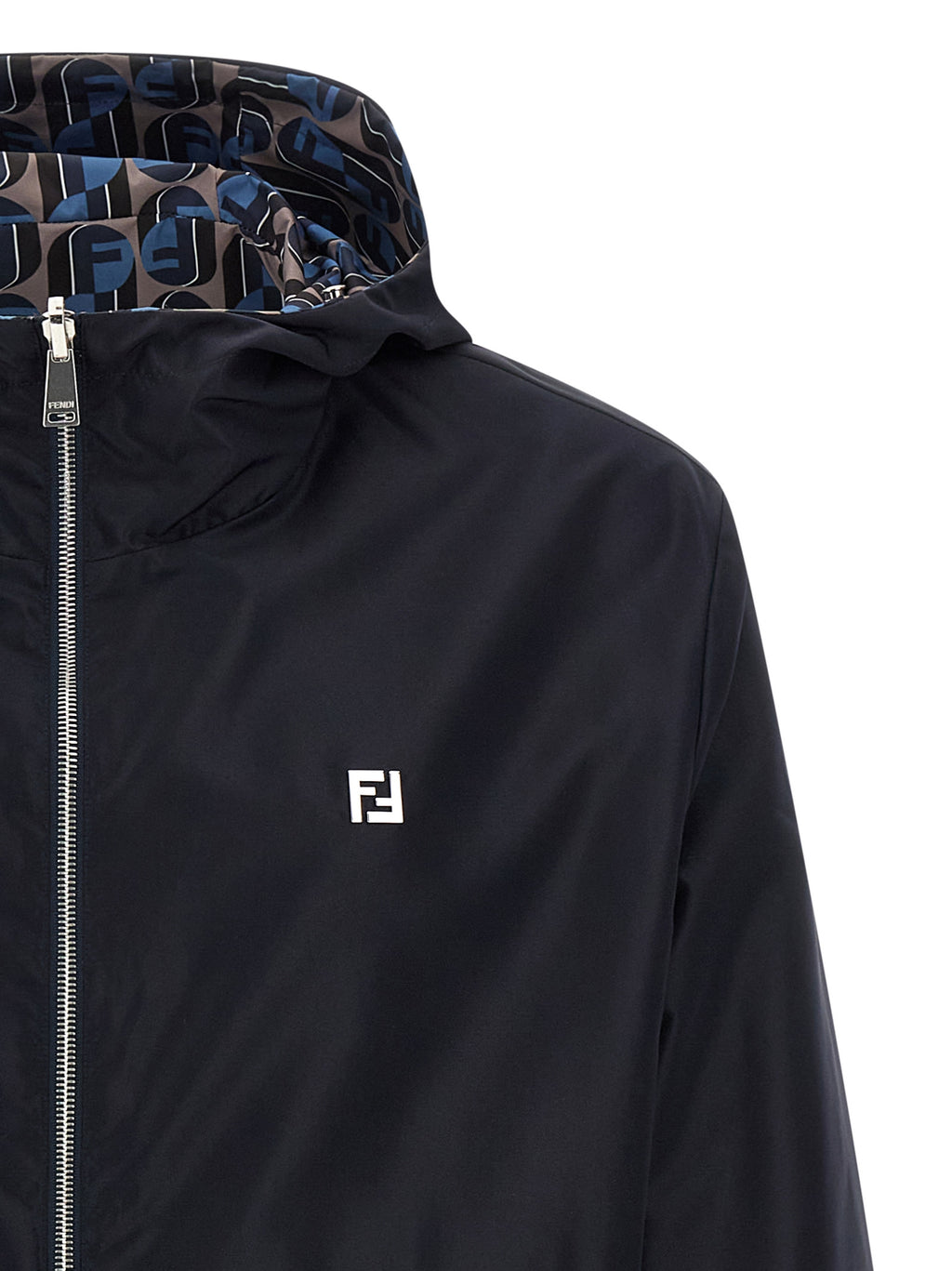 Fendi Blue Polyester Shell Jacket
