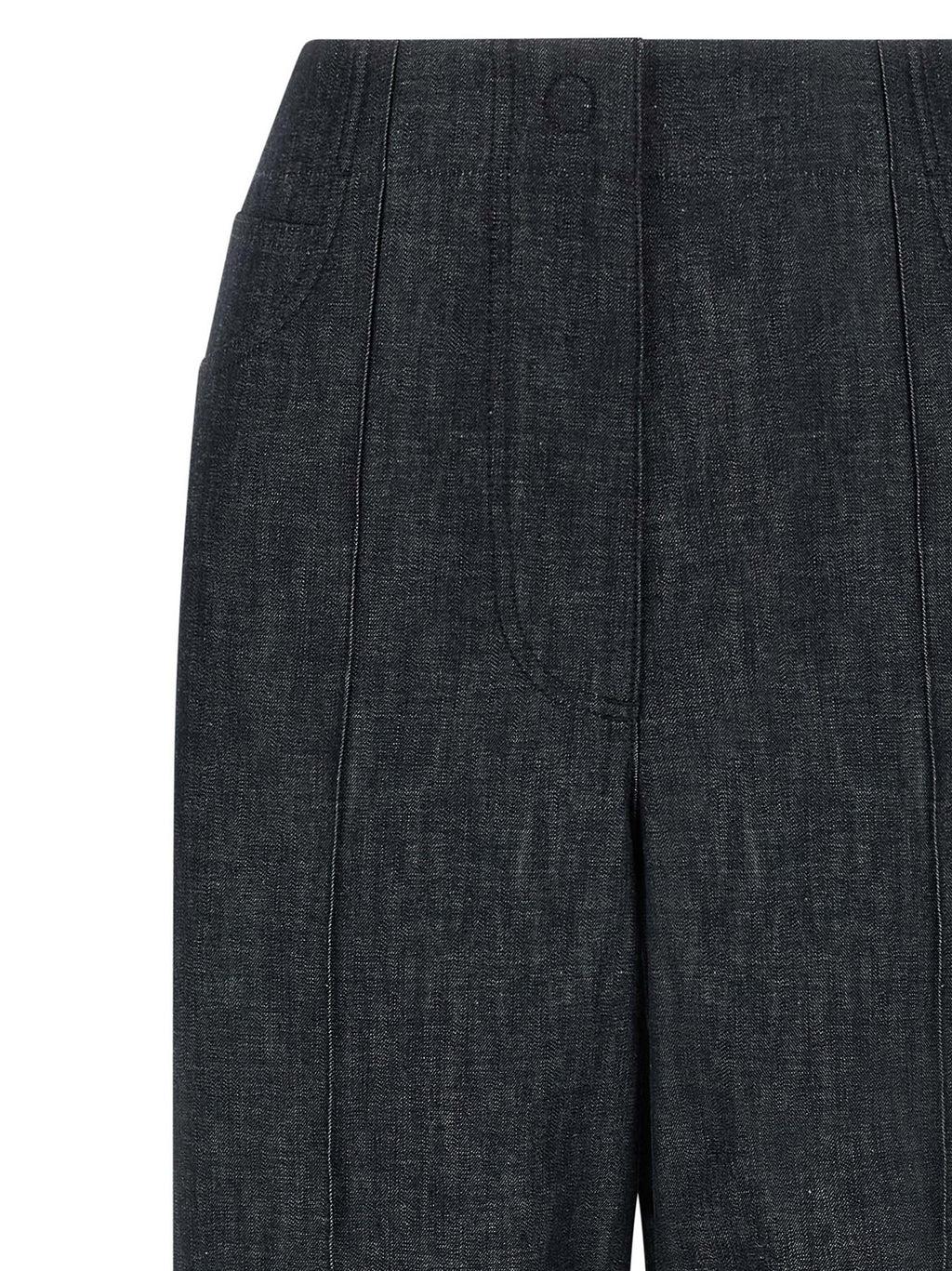 Fendi Blue Cotton High-Waisted Jean