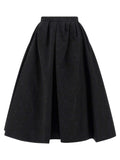 Carolina Herrera Black Cotton Midi Skirt