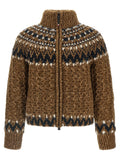 Moncler Grenoble Brown Wool Full-Length Jacket