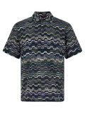 Missoni Blue Cotton Polo Shirt