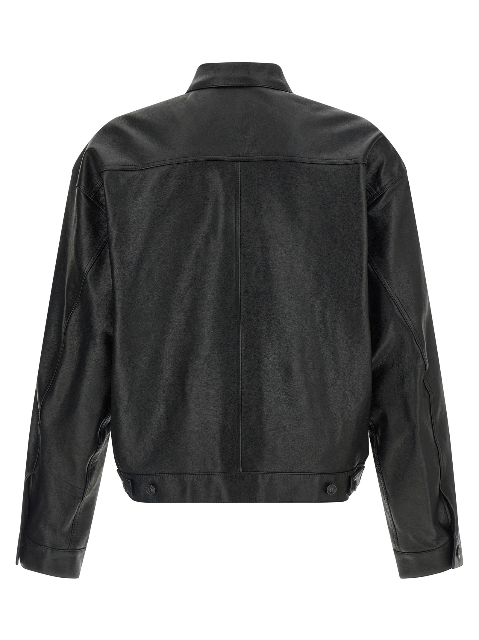 Balenciaga Black Buffalo Leather Leather Jacket