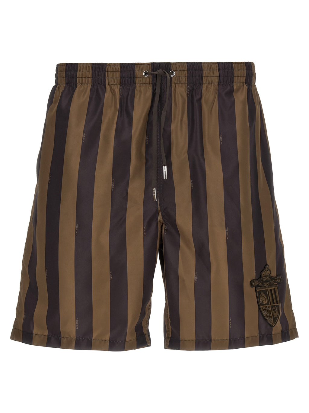 Fendi Brown Polyester Swim Shorts