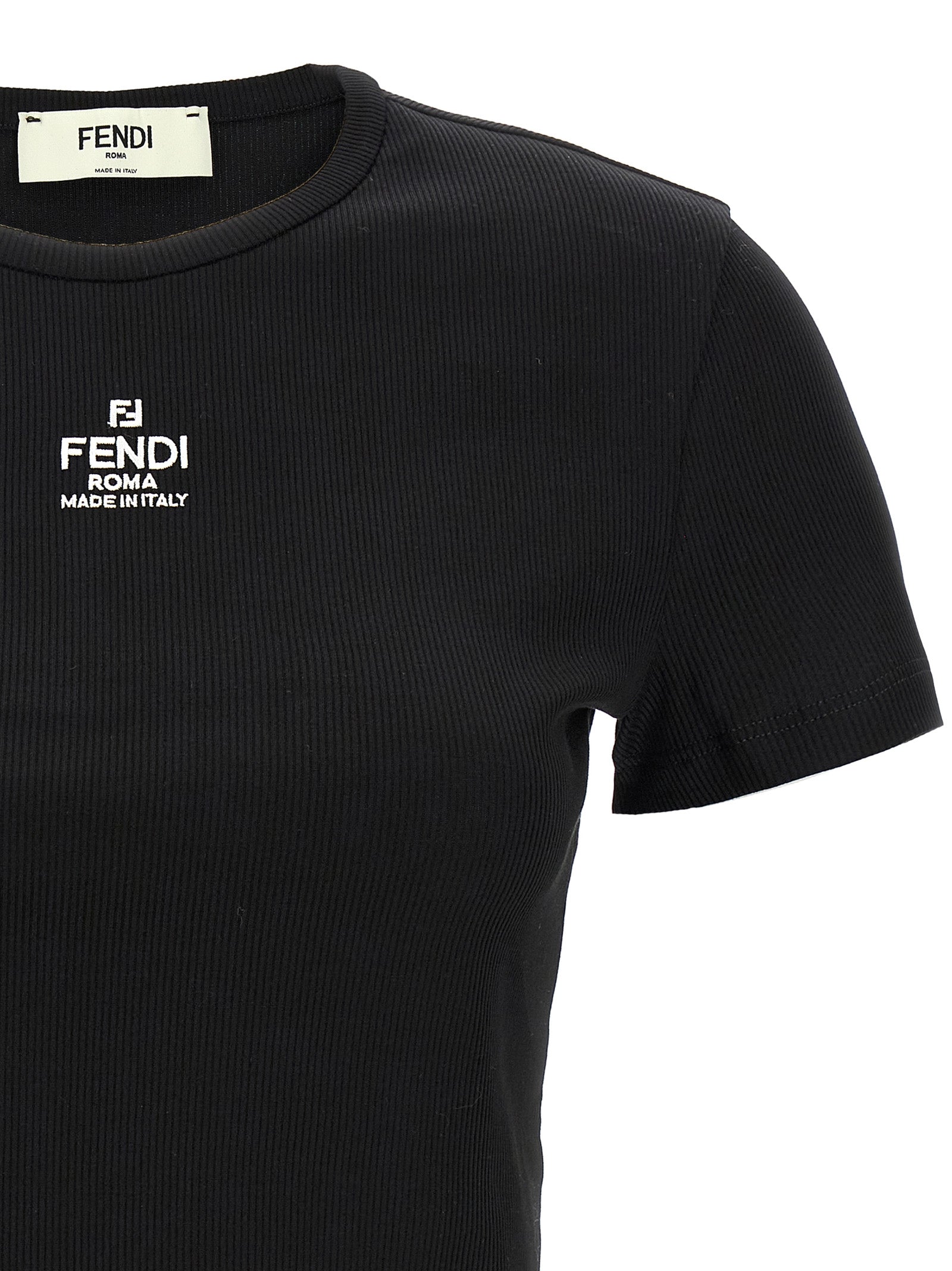 Fendi Black Cotton T-Shirt