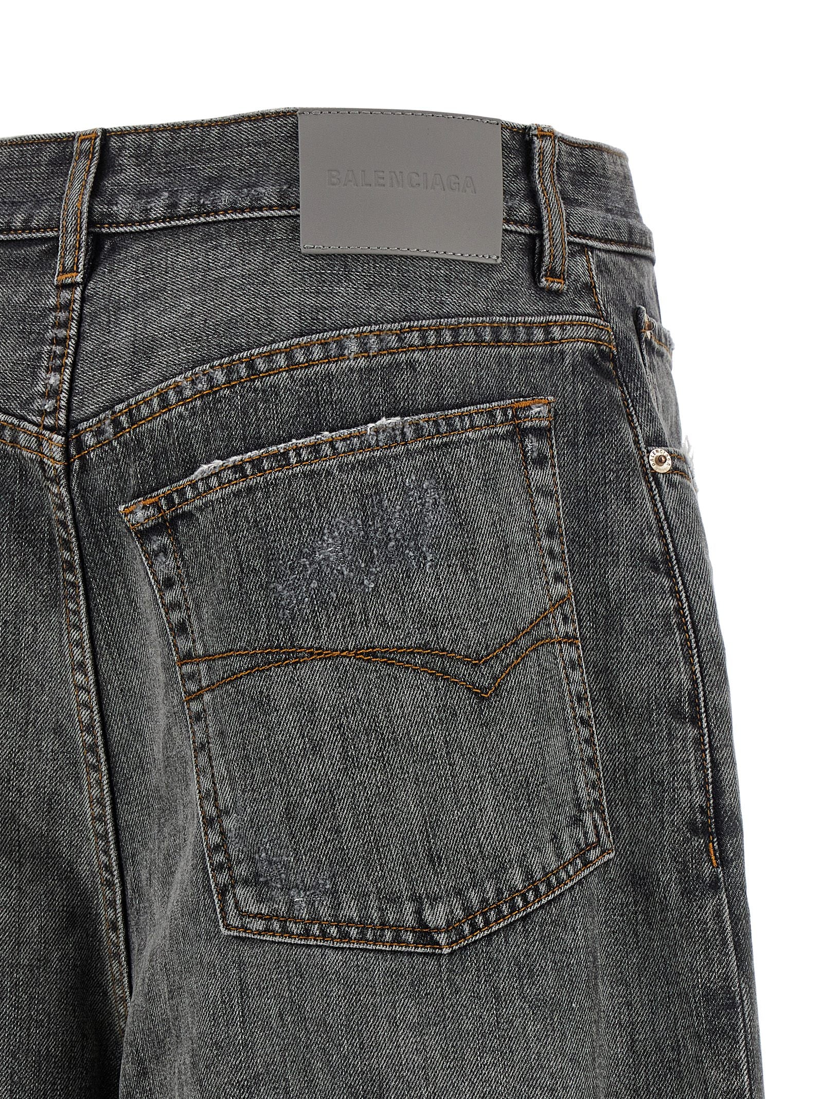 Balenciaga Gray Cotton Relaxed Fit Jeans