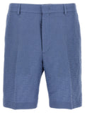 Fendi Blue Linen Bermuda Shorts