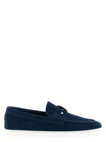 Christian Louboutin Blue Calfskin Slip-On Loafers