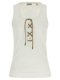 Burberry White Cotton Tank Tops