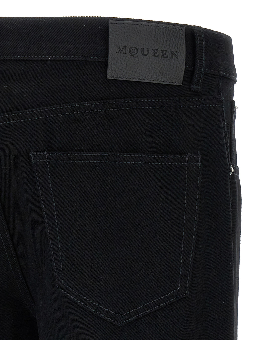 Alexander McQueen Black Cotton Straight-Leg Jeans