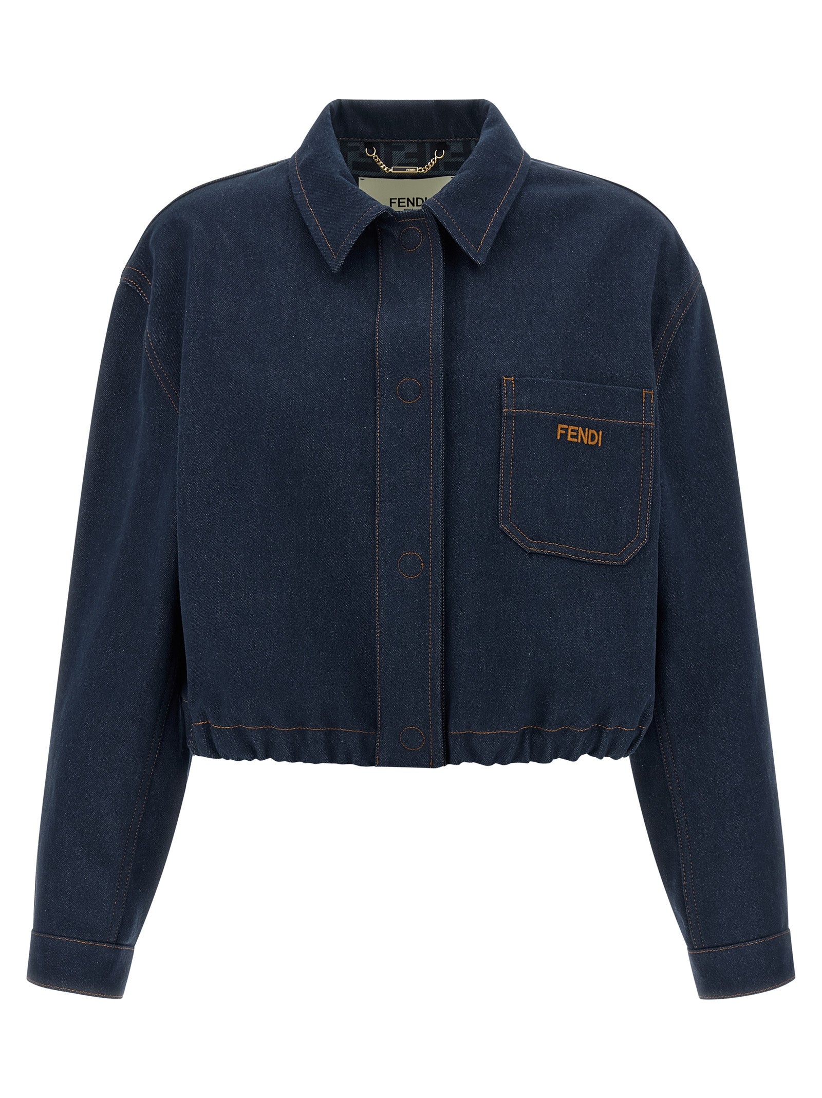 Fendi Blue Cotton Denim Jacket