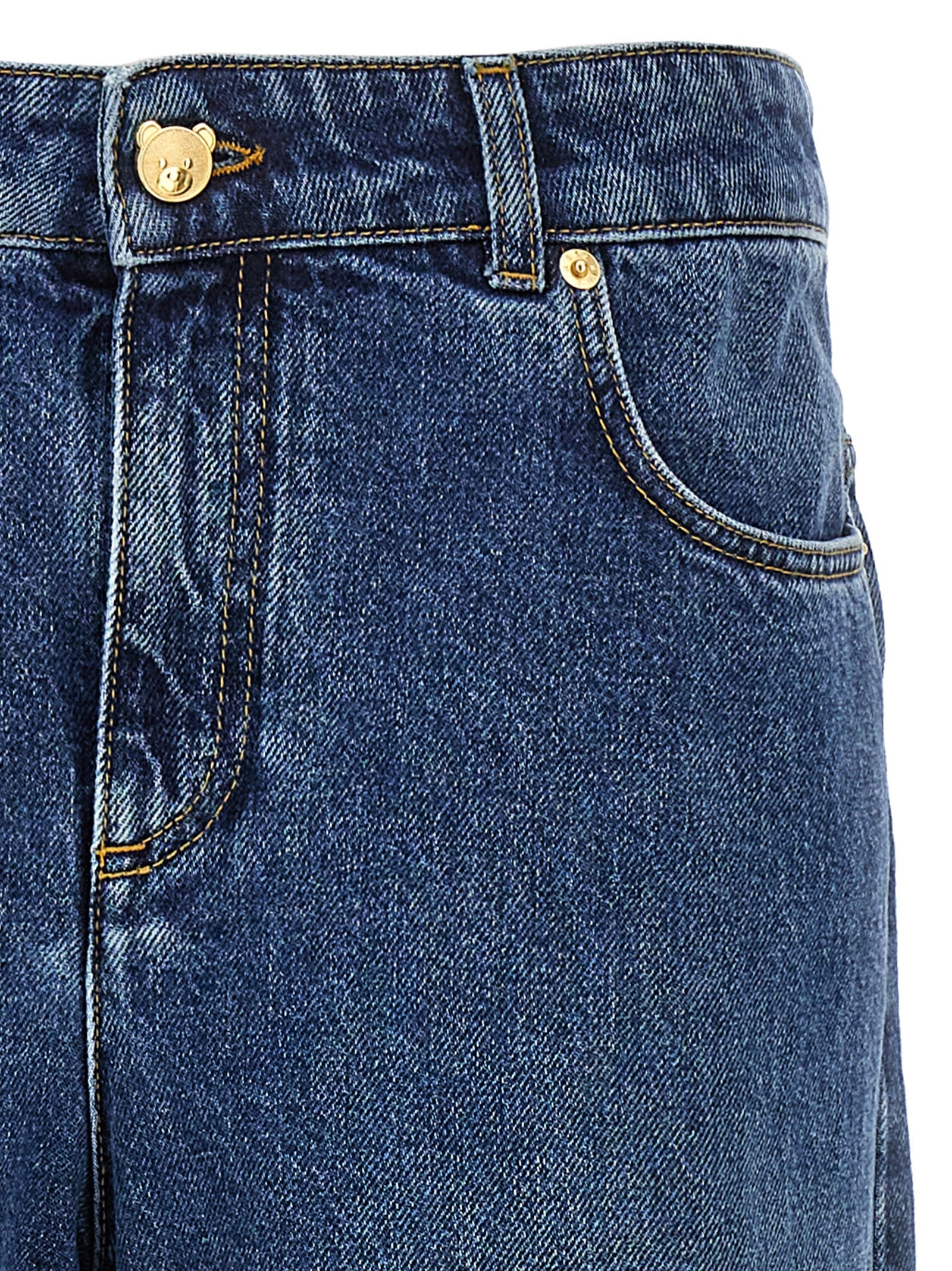 Moschino Blue Cotton Relaxed Fit Jeans