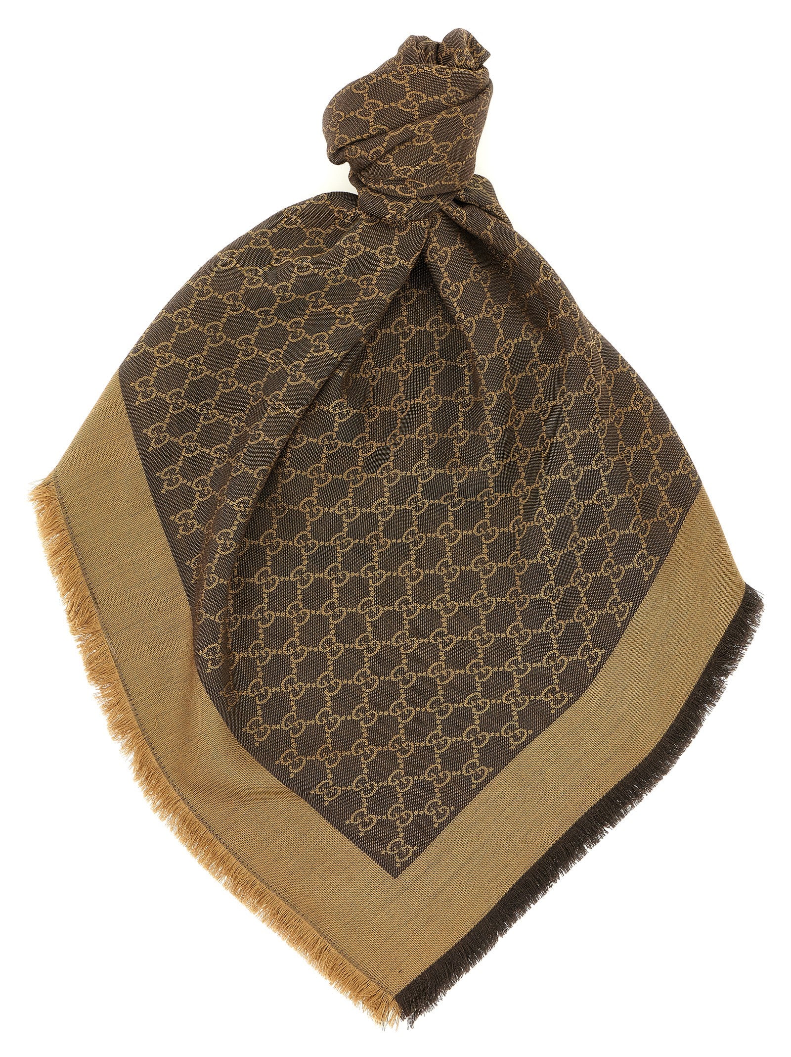 Gucci Brown Silk Scarf