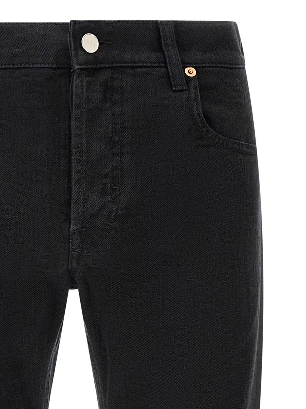 Gucci Black Cotton Straight-Leg Jeans