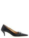 Gucci Black Lamb Leather Mid Heel Pumps