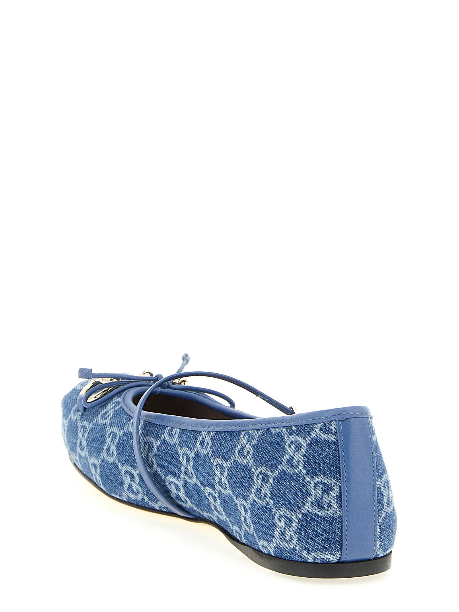 Gucci Blue Cotton Ballet Flats