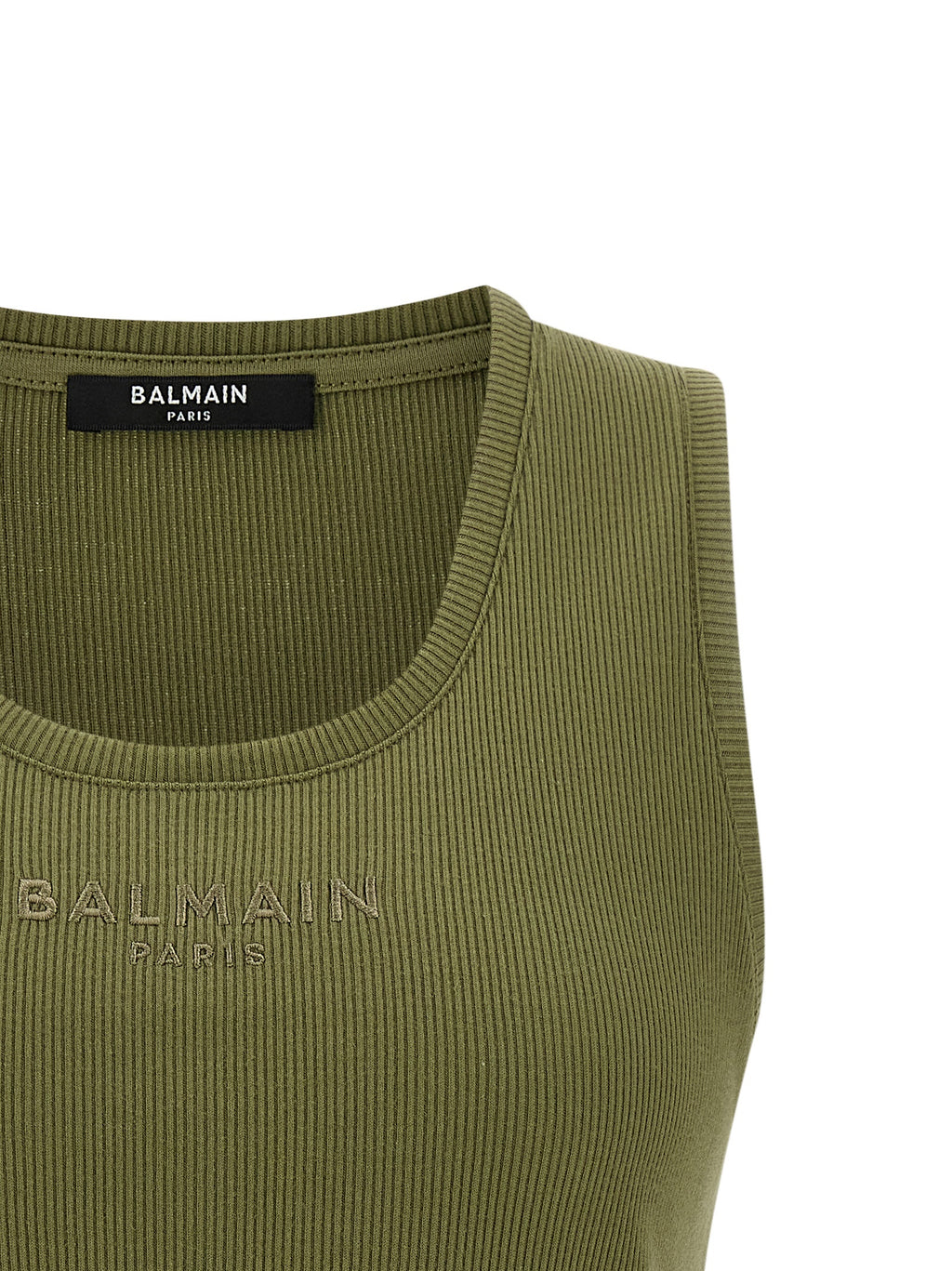 Balmain Bicolor Cotton Sleeveles T-Shirt