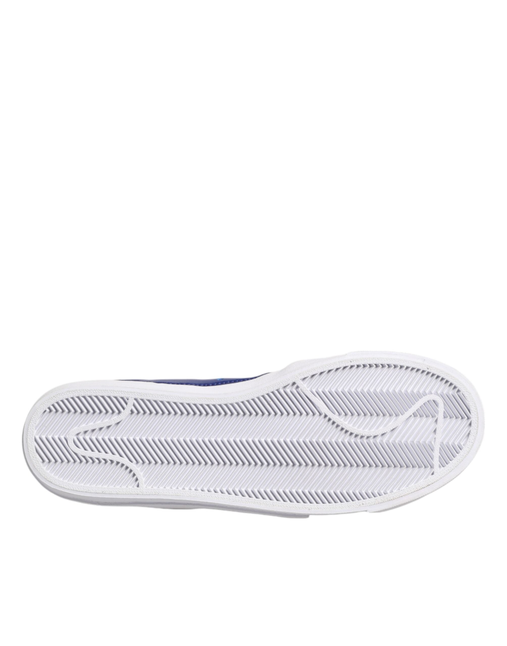 Nike White Blue Lace Up Low Top Drop-Type PRM Sneakers Shoes