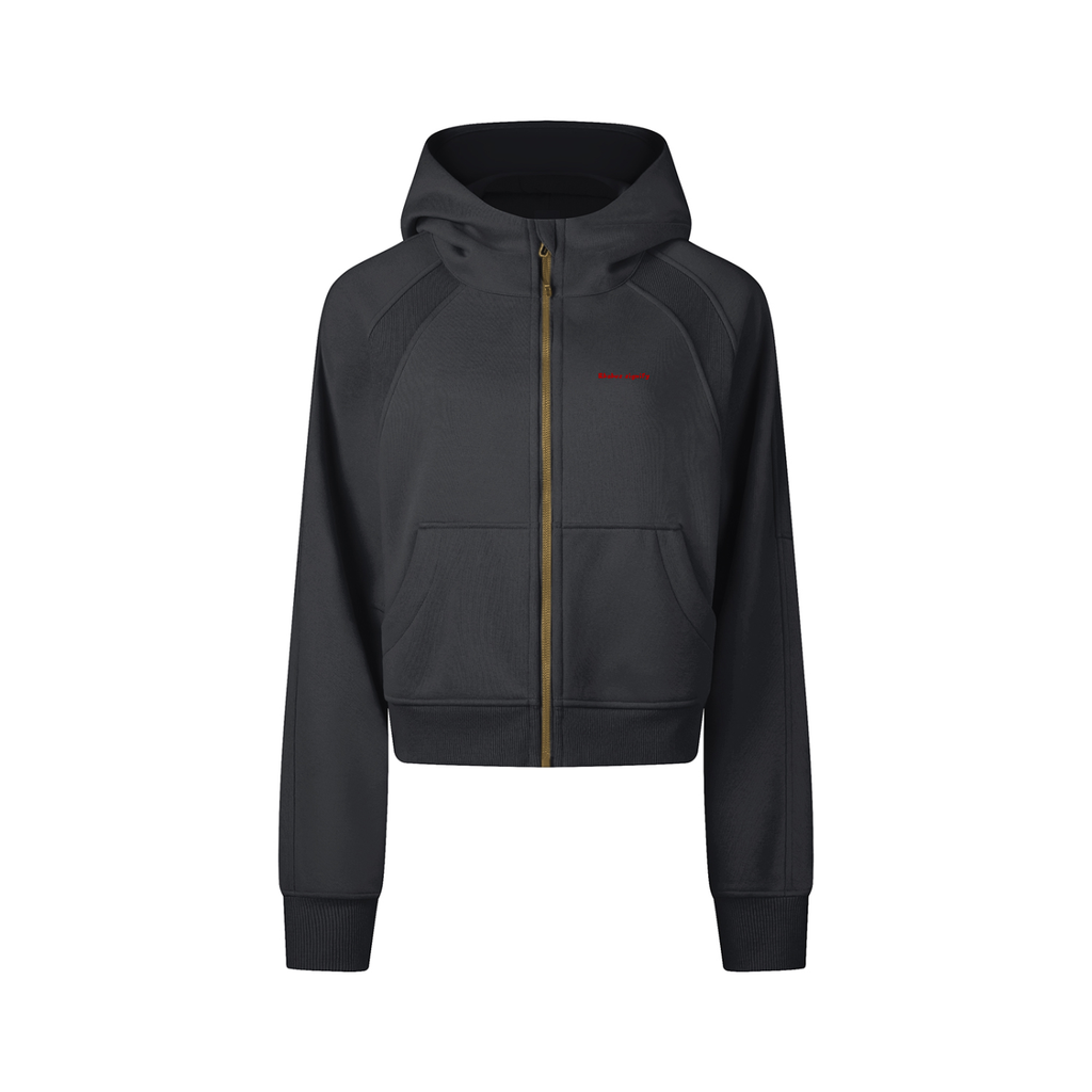 Cropped Zip-Through Hoodie