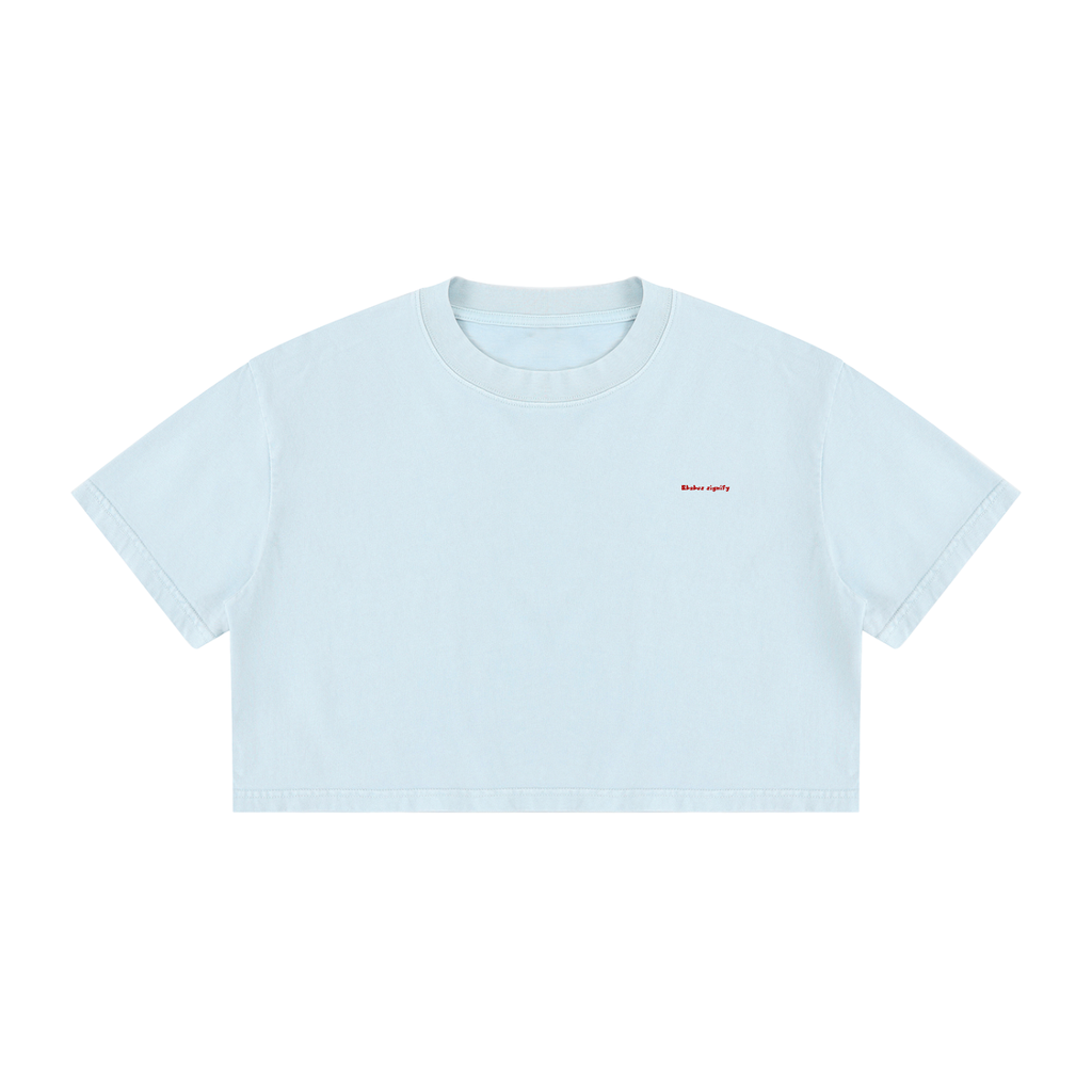 Women's Mineral Wash Cotton Crop T-Shirt